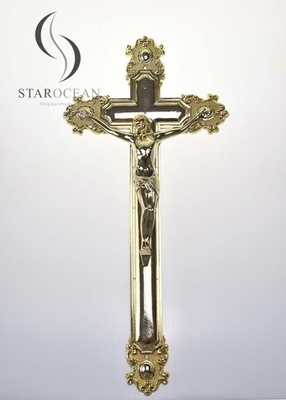Gold High Quality Plastic Jesus Funeral Cross Coffin Accessories OEM/ODM Service PJ03